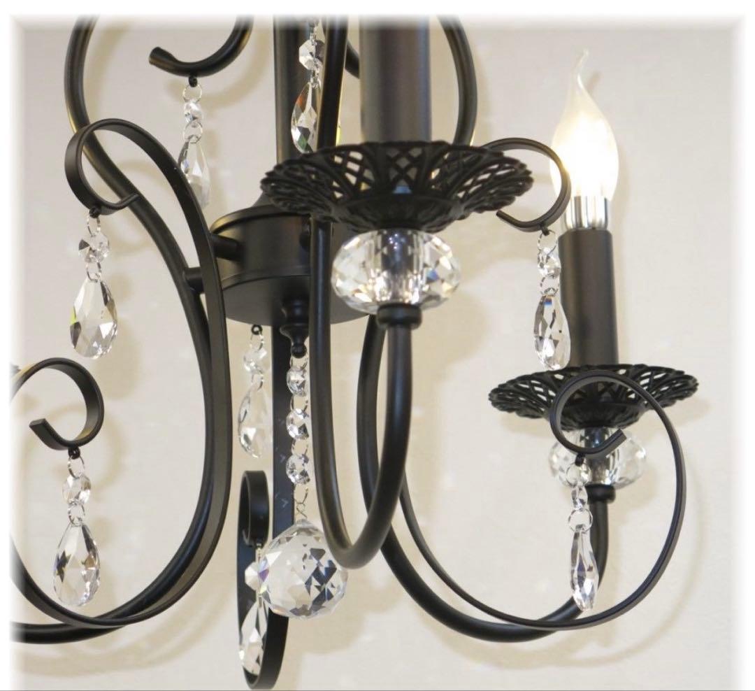 アンティーク風 ブラック シャンデリア 3灯