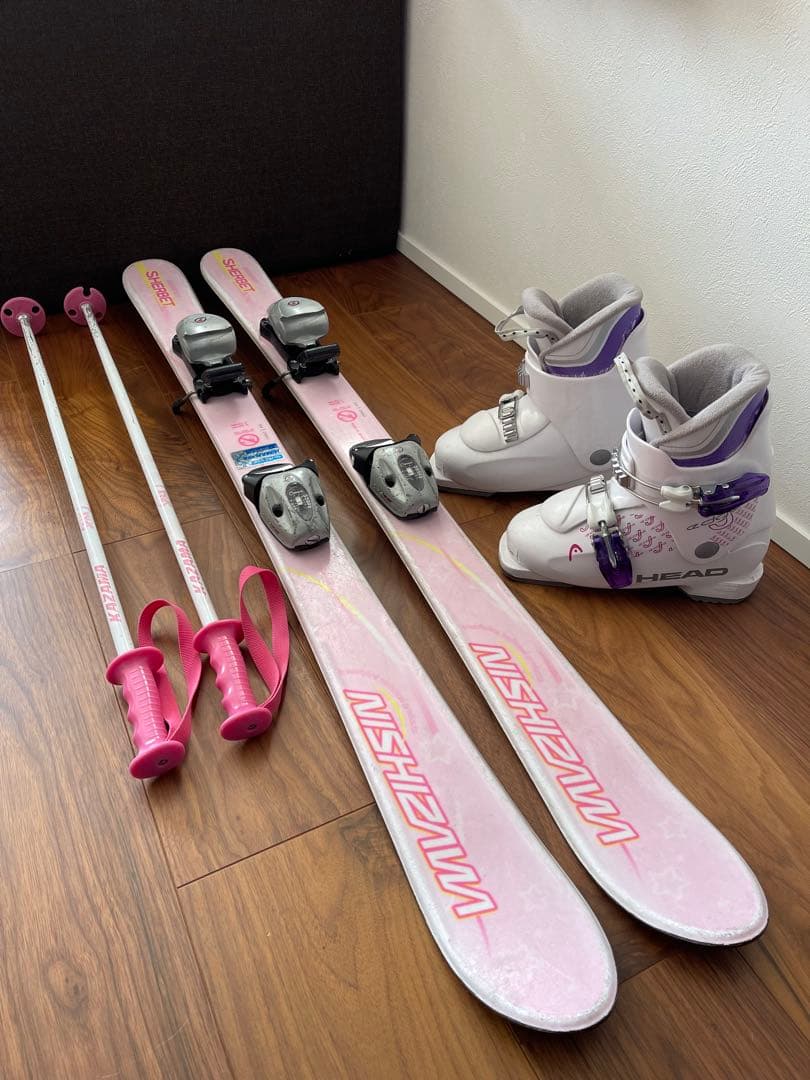 NISHIZAWA スキー板 110cm ストック80㎝ ブーツ20〜20.5㎝