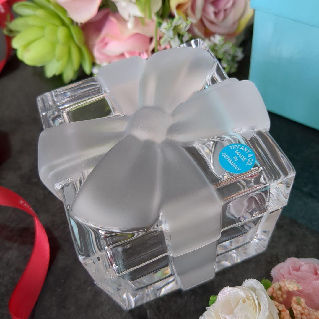 ティファニークリスタルボックス　ティファニーリボンボックス　小物入れ