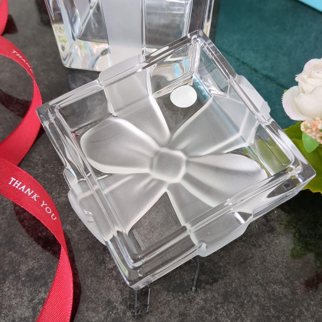 ティファニークリスタルボックス　ティファニーリボンボックス　小物入れ