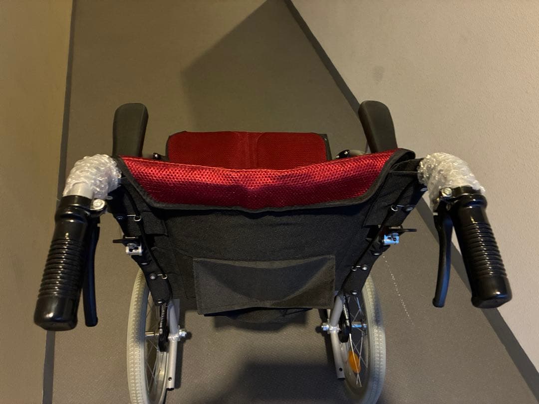 ケアテックジャパン 介助式 アルミ製 車椅子 CA-21SU (レッド)