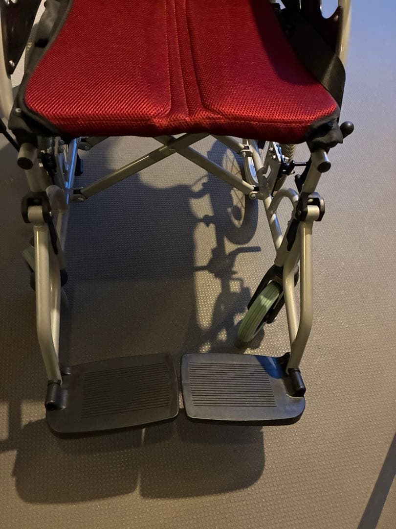 ケアテックジャパン 介助式 アルミ製 車椅子 CA-21SU (レッド)