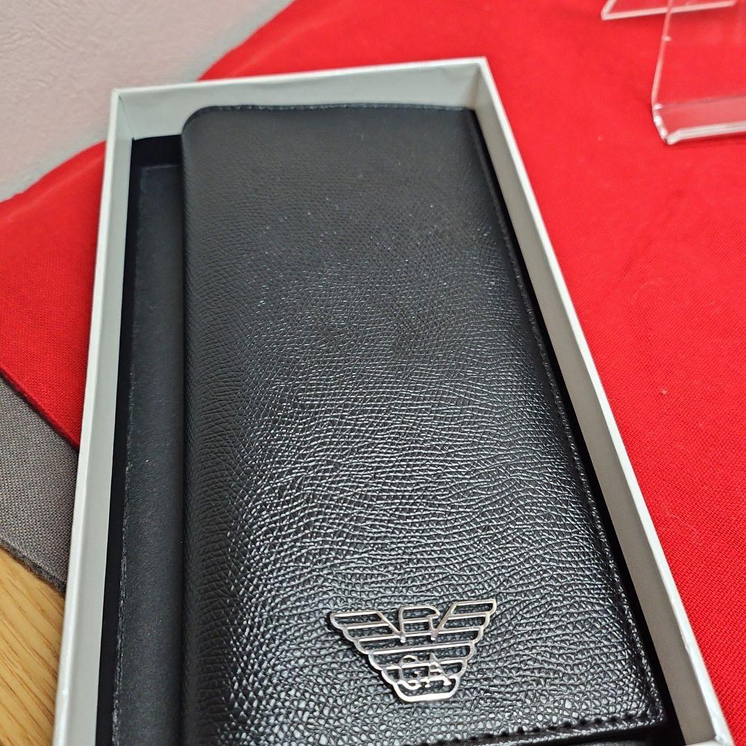 【未使用級】EMPORIO ARMANI 長財布 レザー BLACK