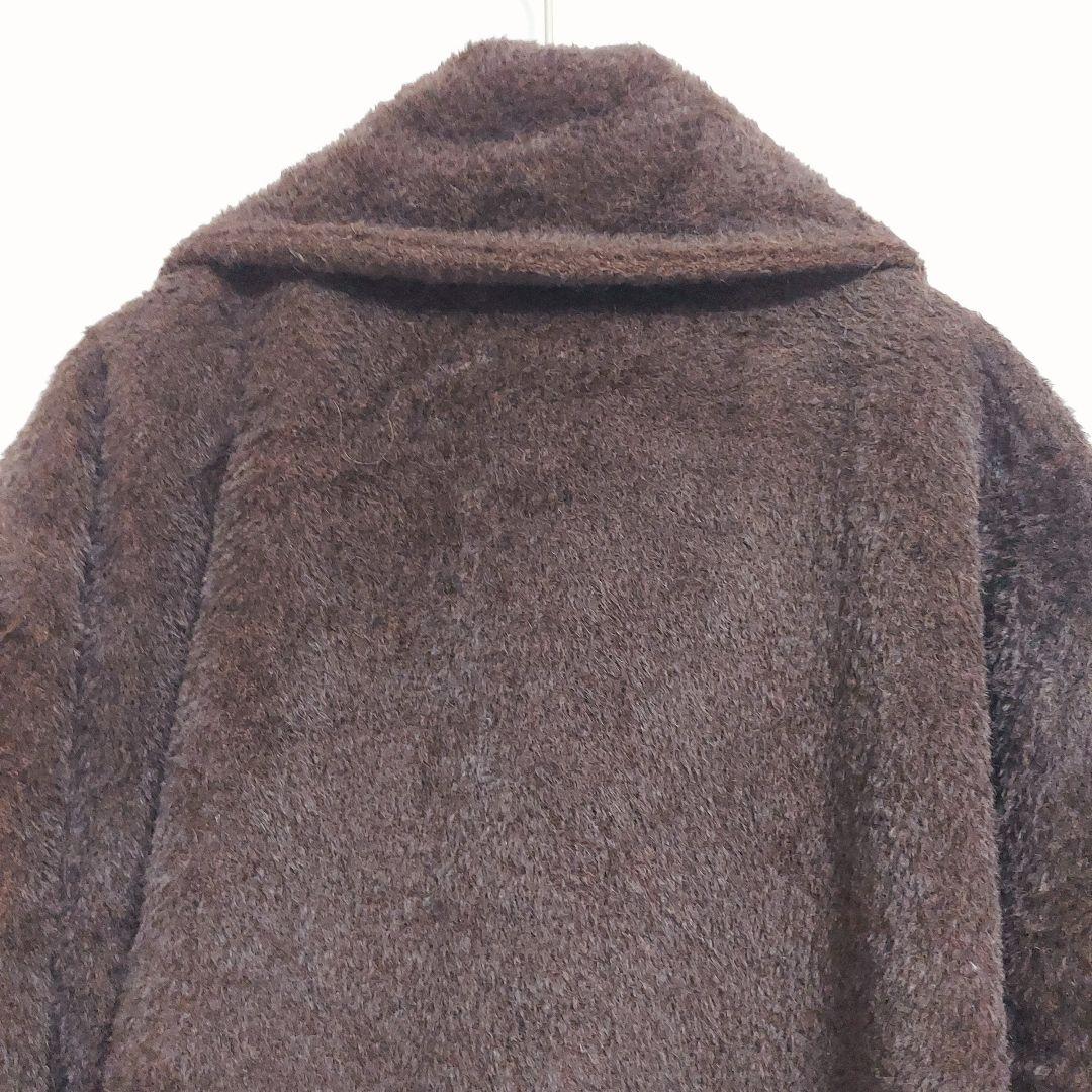 Jurgen Lehl アルパカ混 シャギーコート ロング丈 ブラウン