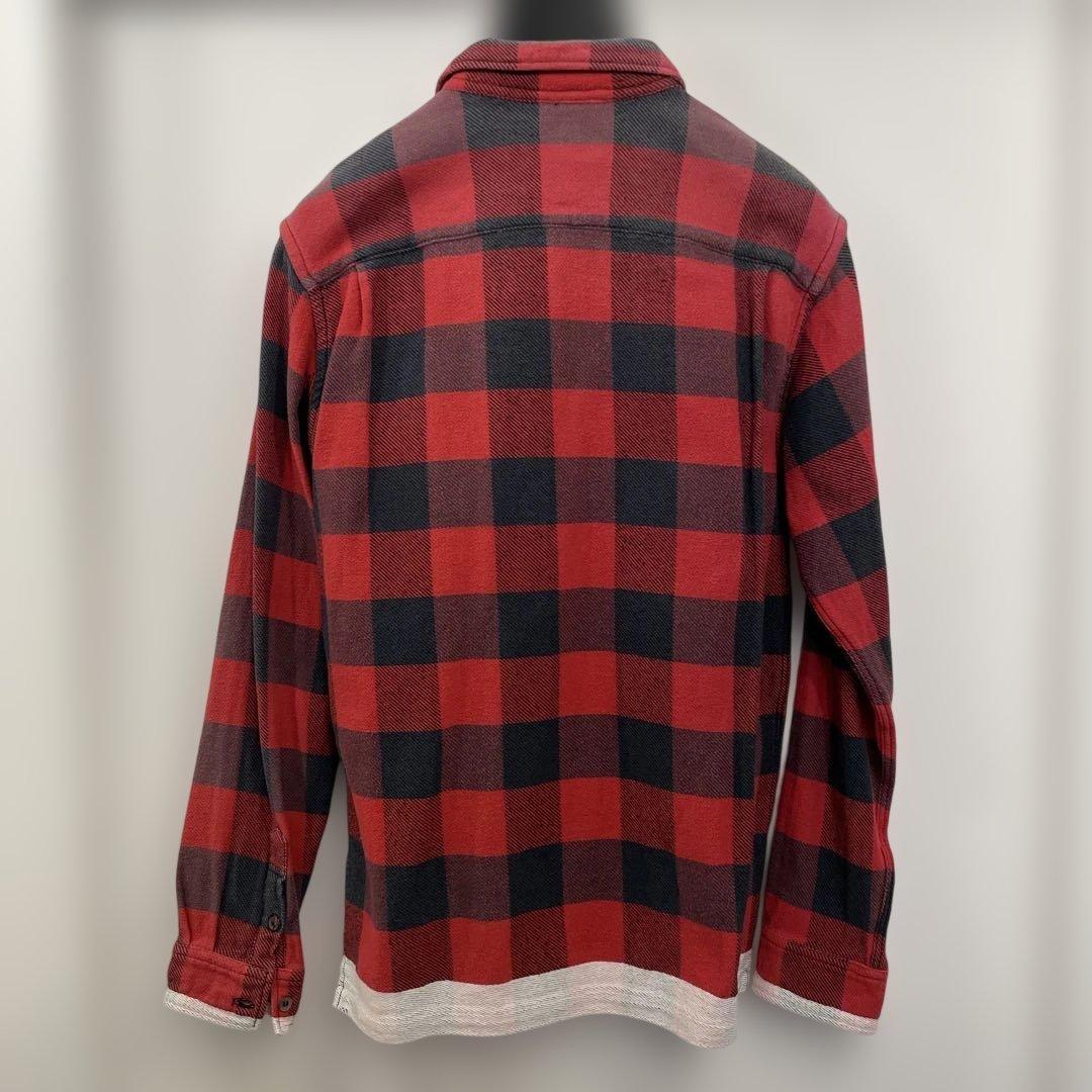 グッドイナフ good enough ブロックチェックネルシャツ　L 赤 黒