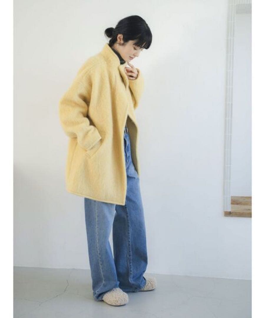 Ungrid アルパカ混ミドル丈スタンドカラーコート