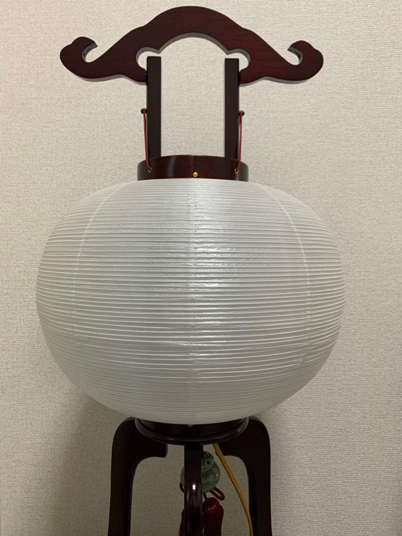 【美品】盆提灯　絹　桜　対