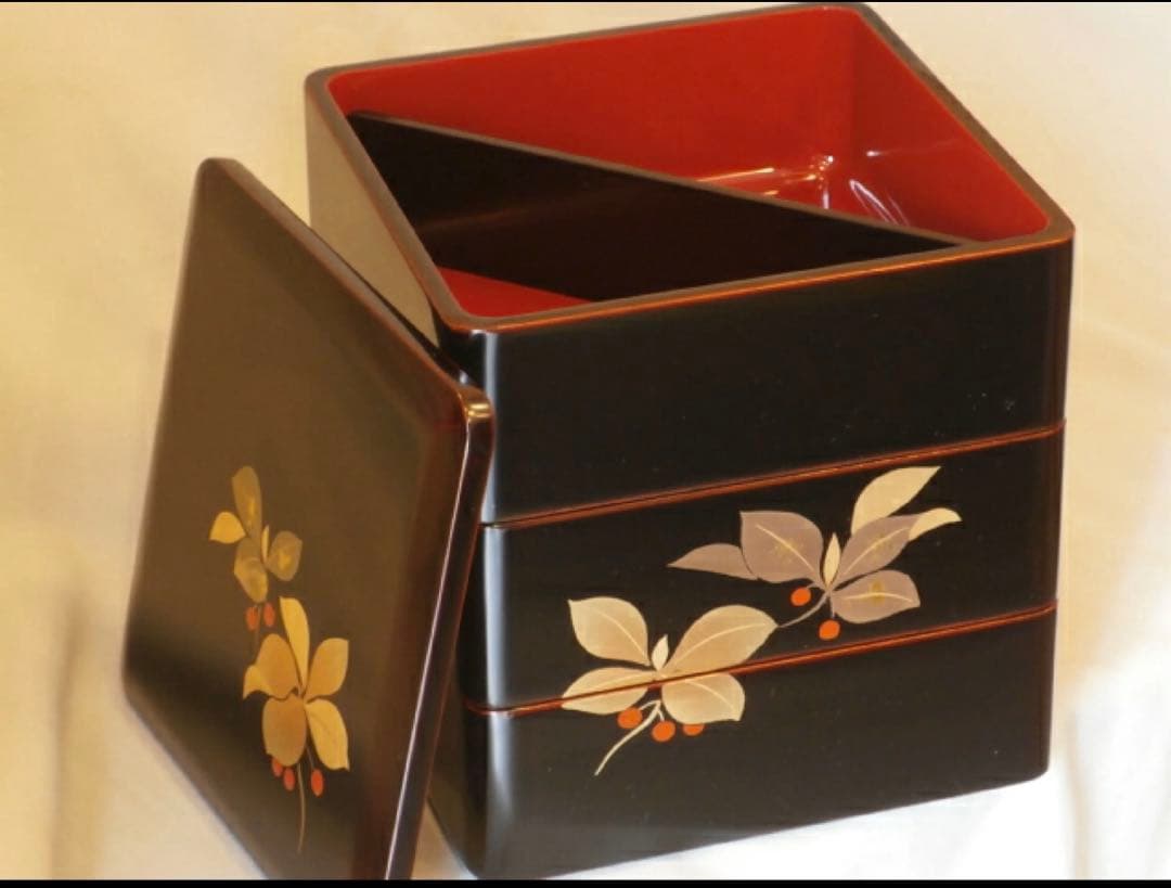 重箱　三段重　会津塗り