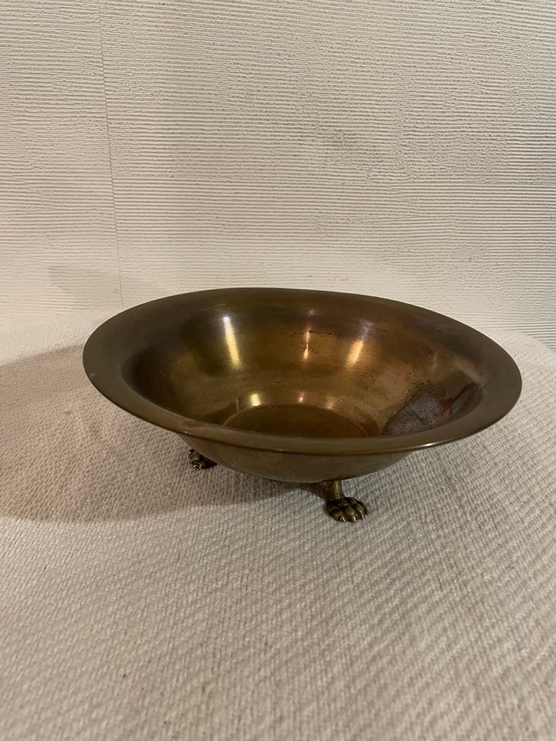 【フランスアンティーク】真鍮ボウル ヴィンテージ足付きボウル ライオン