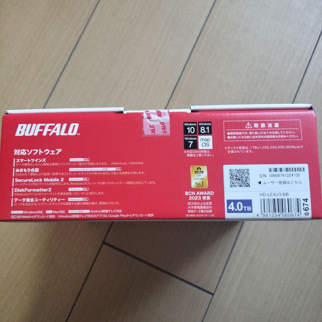BUFFALO 4TB HD-LE4U3-BB PC&テレビ録画用外付けHDD