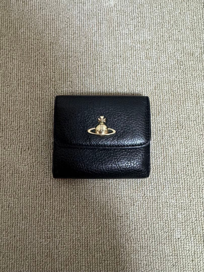 レザー 二つ折り財布 黒