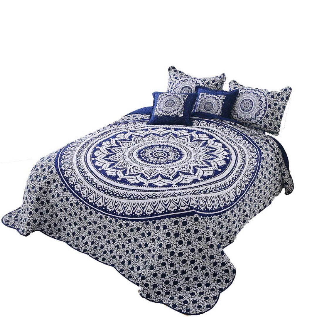 キルトベッドカバー3点セット綿マルチカバー キルティング 438