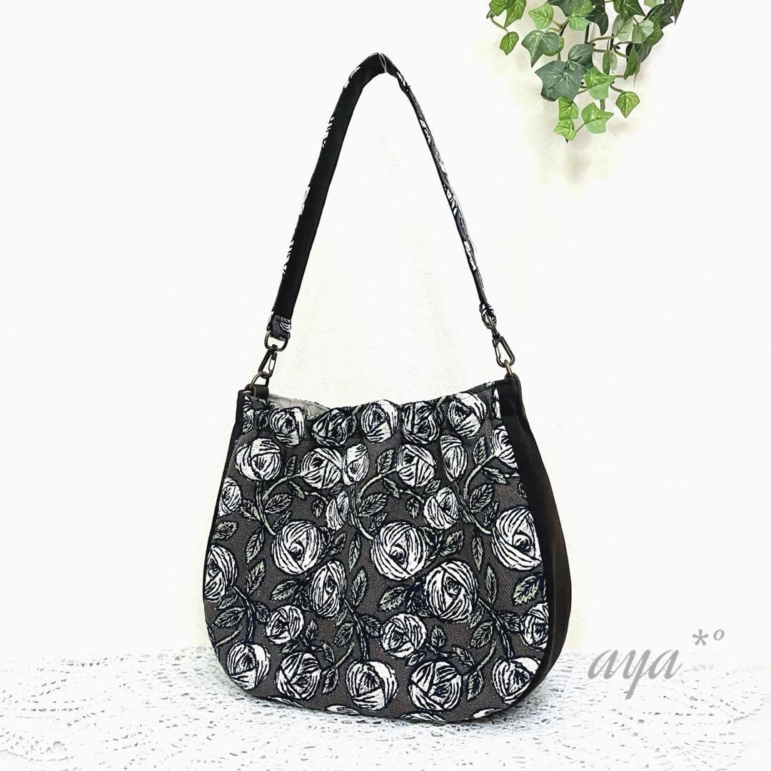 ミナペルホネン　ハンドメイド　ショルダーバッグ　rosyブラウン