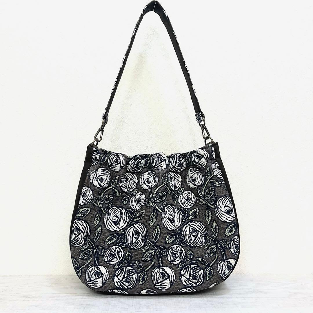 ミナペルホネン　ハンドメイド　ショルダーバッグ　rosyブラウン