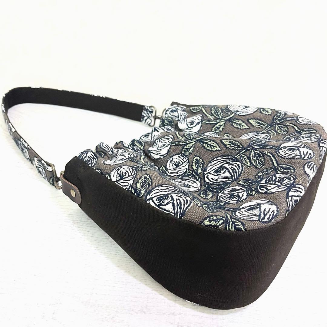 ミナペルホネン　ハンドメイド　ショルダーバッグ　rosyブラウン