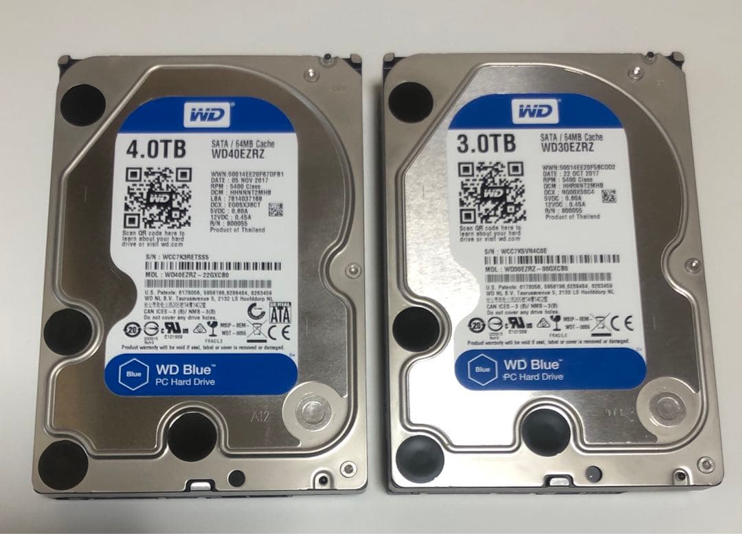 WD Blue ハードディスクドライブ　４＋３TB