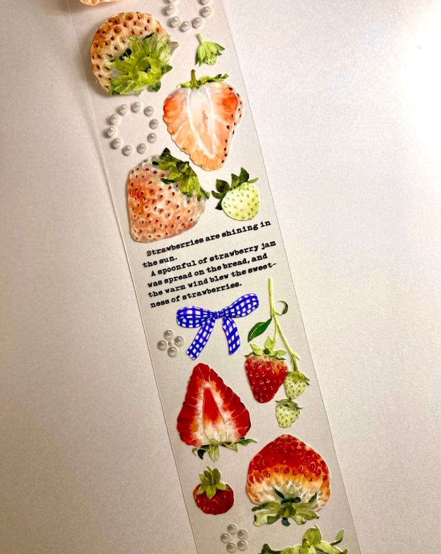 【K206】海外PETマスキングテープ　マステ切り売り イチゴ　苺