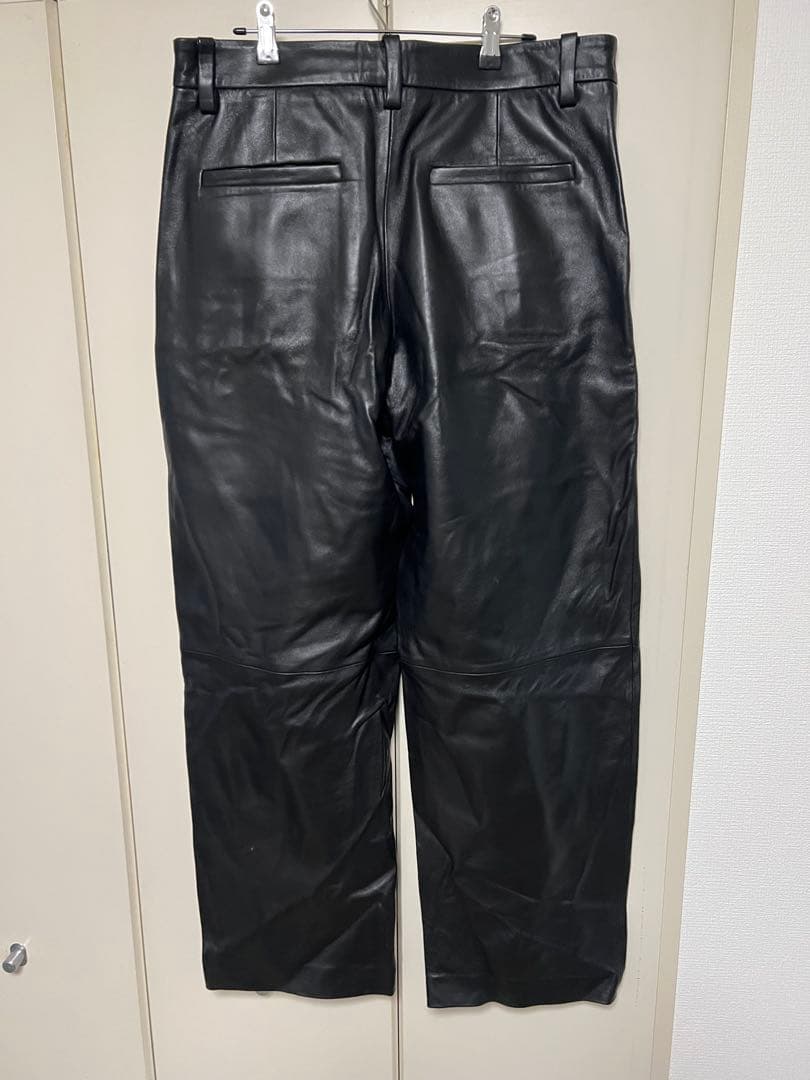ZARA リアルレザー　タックワイドレザーパンツ　サイズ42