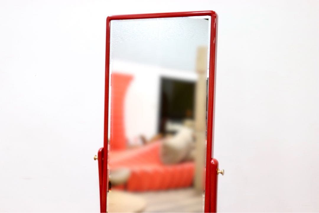 GMGF120○MATSUSO / 松創 秋草に朱 橘型 全身鏡 姿見 スタン