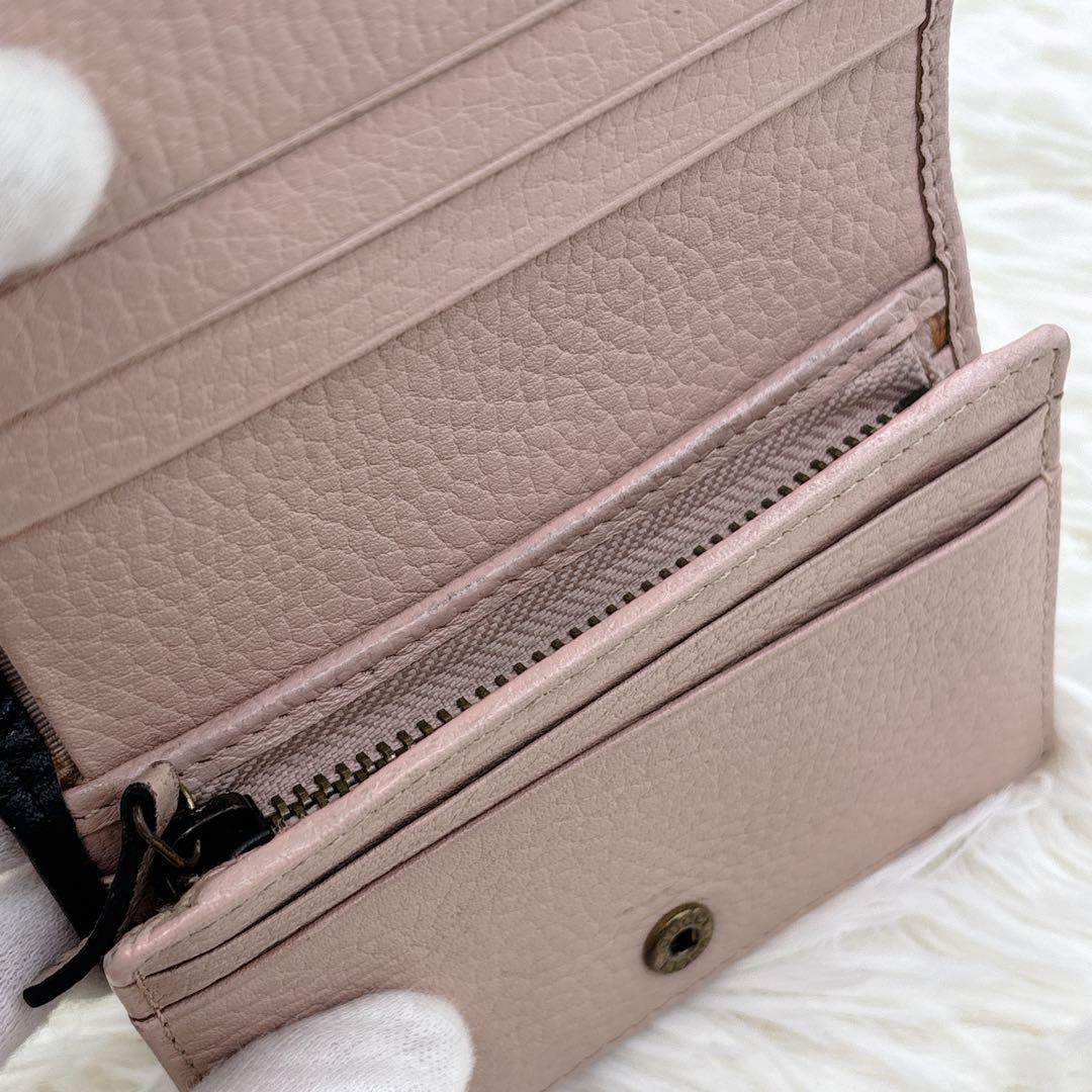 GUCCI♡折り財布 GGマーモント リボン ラインストーン バイカラー 花柄