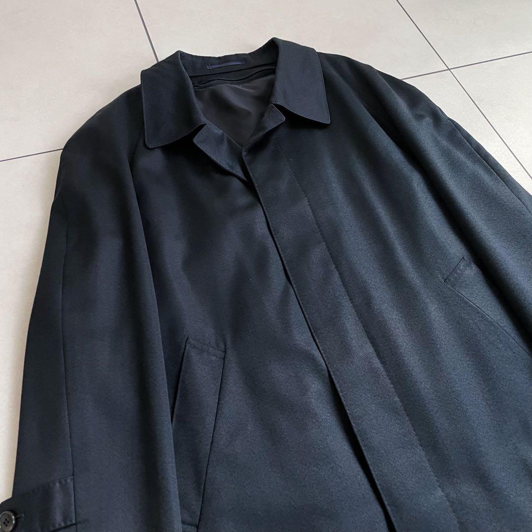 美品【Yves Saint Laurent】シルク混ウール ステンカラー コート