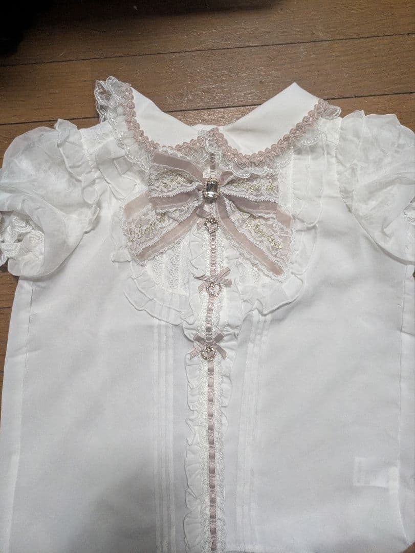 リズリサ リボンレース衿ブラウスFree: ピンク (110)