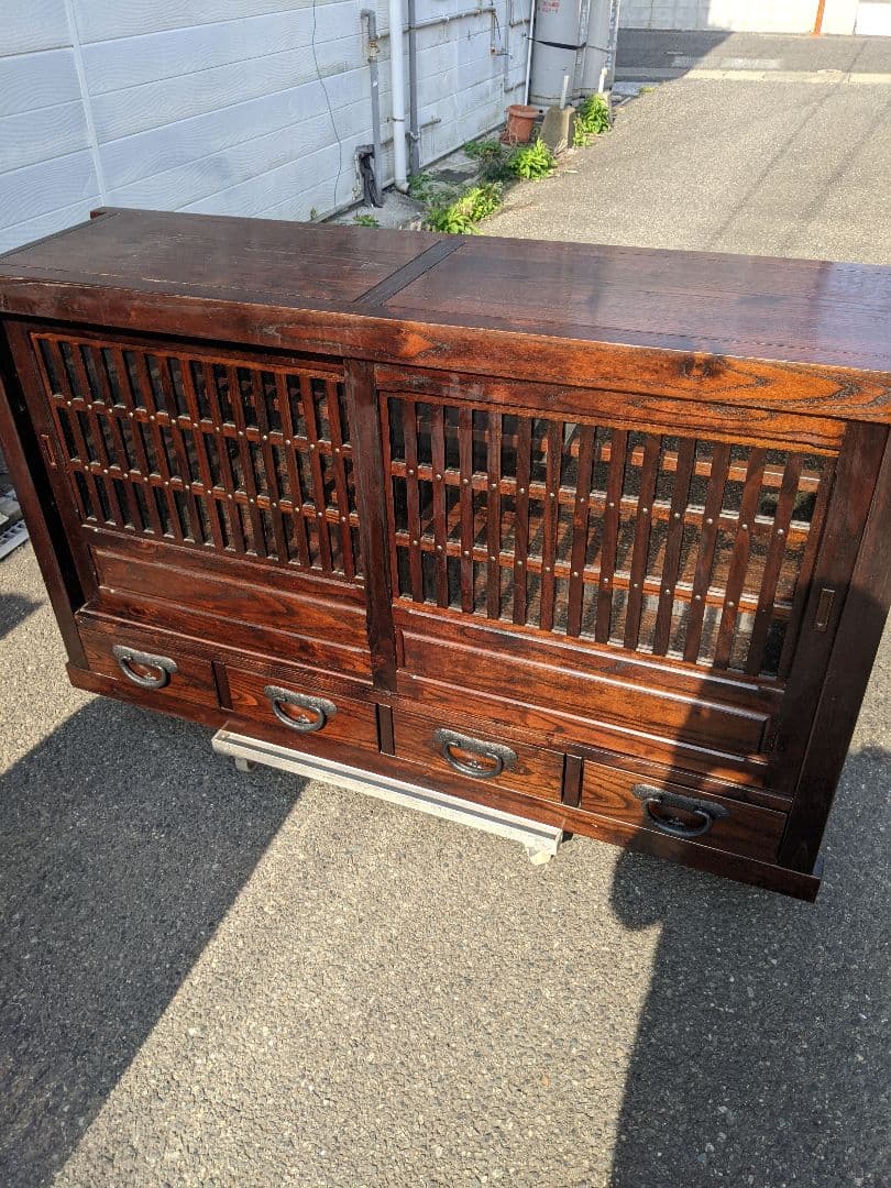 博永家具【松尾 博昭】作 総無垢材 民芸 水屋箪笥 サイドボード