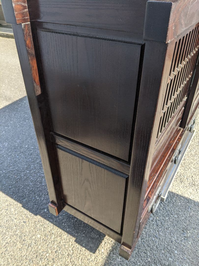 博永家具【松尾 博昭】作 総無垢材 民芸 水屋箪笥 サイドボード