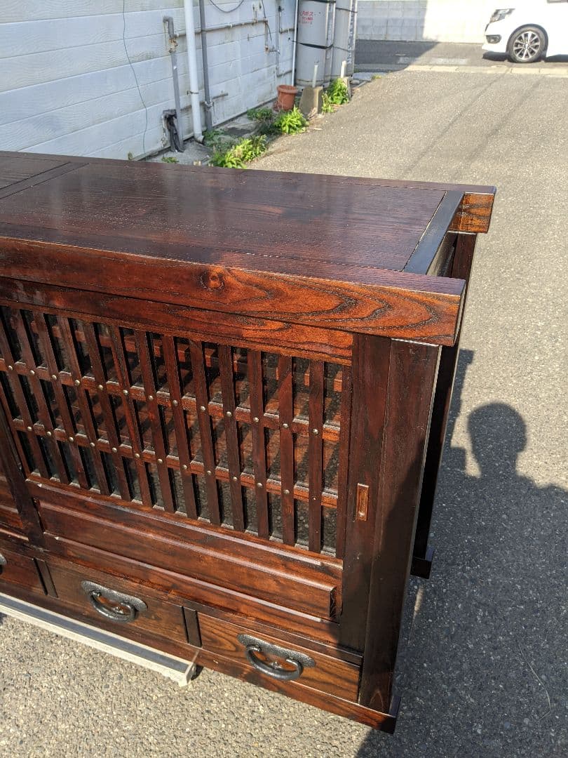 博永家具【松尾 博昭】作 総無垢材 民芸 水屋箪笥 サイドボード