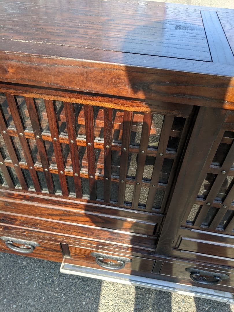 博永家具【松尾 博昭】作 総無垢材 民芸 水屋箪笥 サイドボード