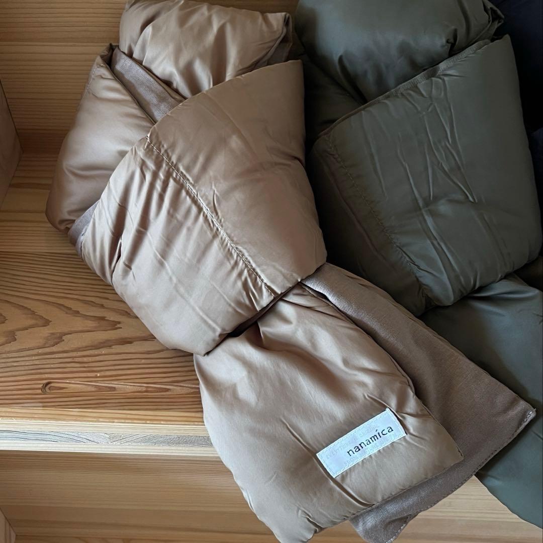 新品 ナナミカ ベージュ 光電子 ダウン マフラー ユニセックス