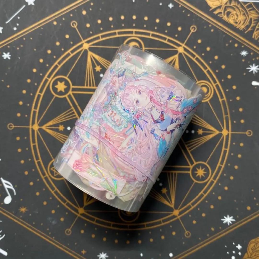 【9238】海外　マステ　中古巻　貝殻光マスキングテープ　人物系　女の子残量多め