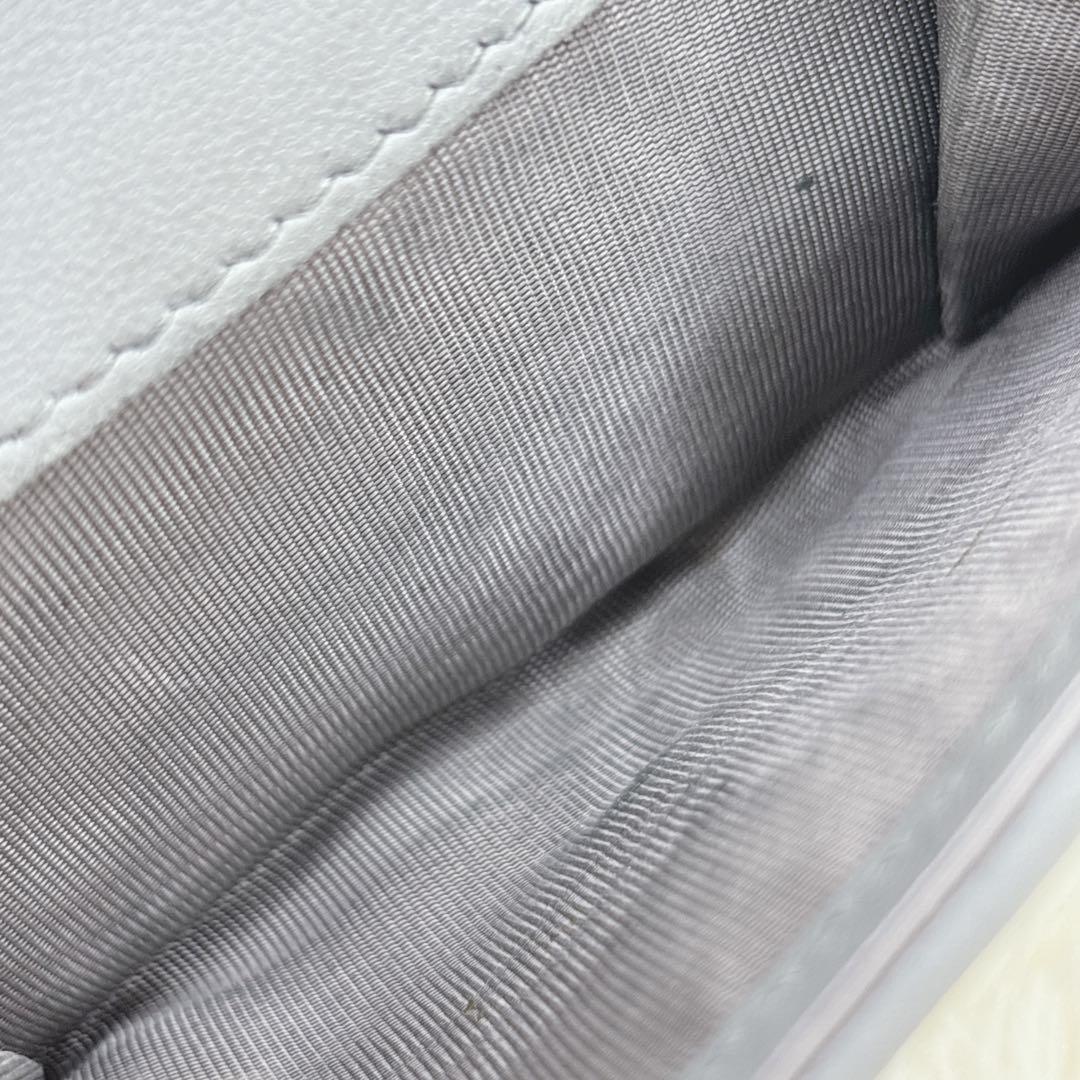 美品✨ディオール カナージュ ロータスウォレット　三つ折り財布 ブルーグレー