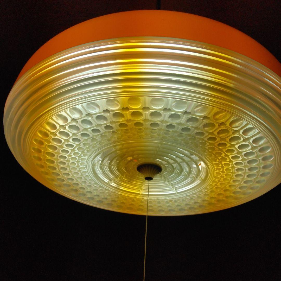 昭和レトロオレンジ色 シーリングライト 円形