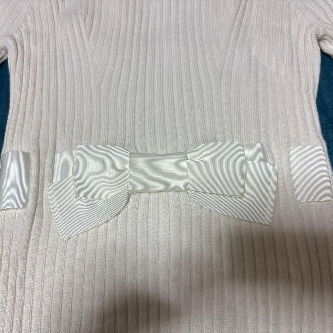 ♡美品♡エムズグレイシー グログランリボン　ニット　アイボリー