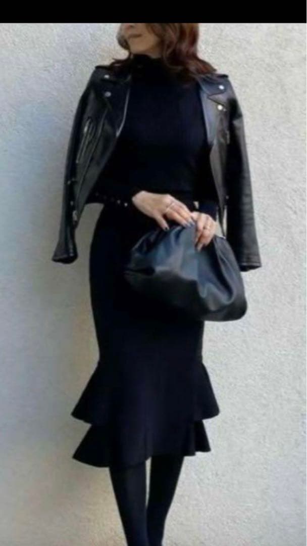 シソラス　SYSORUS タイトラッフルニットスカート36 ☆美品☆