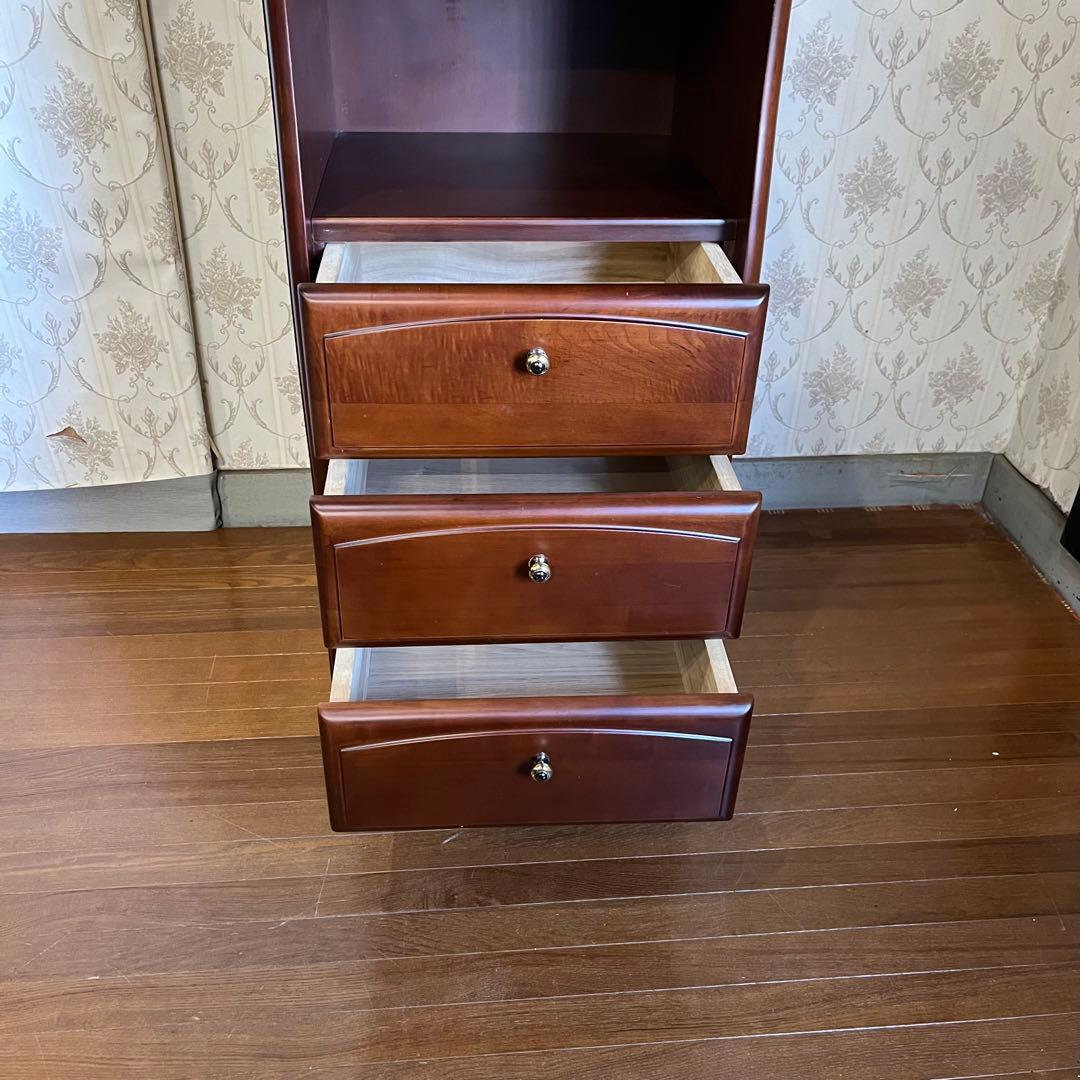 【アンティーク】HIKARI 木製 サイドチェスト 電話台 収納 3段 古民家