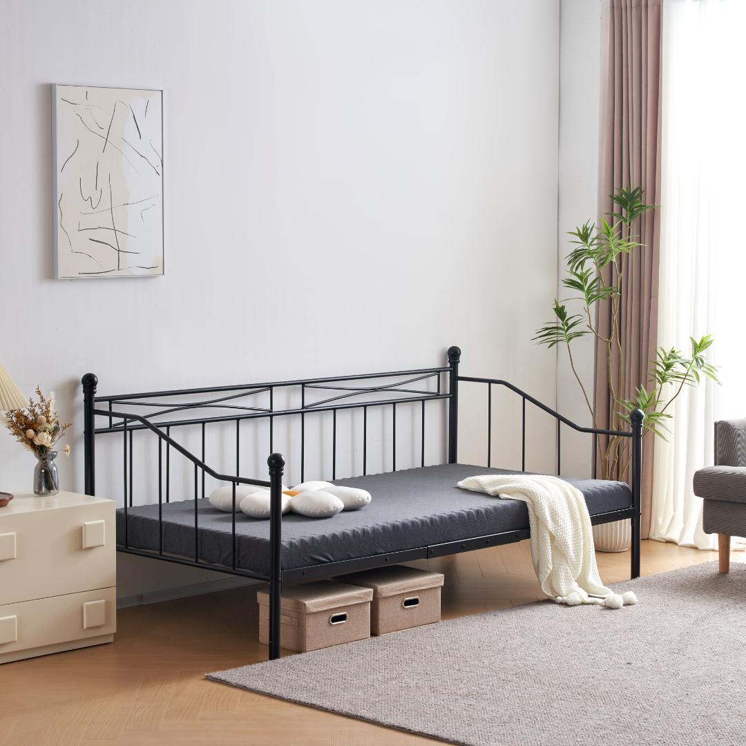 パイプベッド（S） ベッドフレーム 一人暮らし 収納 おしゃれ BLACK