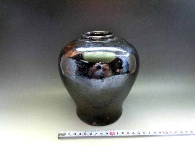 壷■黒釉飴釉古壺 宋時代 古い花瓶 時代物 花器 古玩 唐物 中国 骨董品■