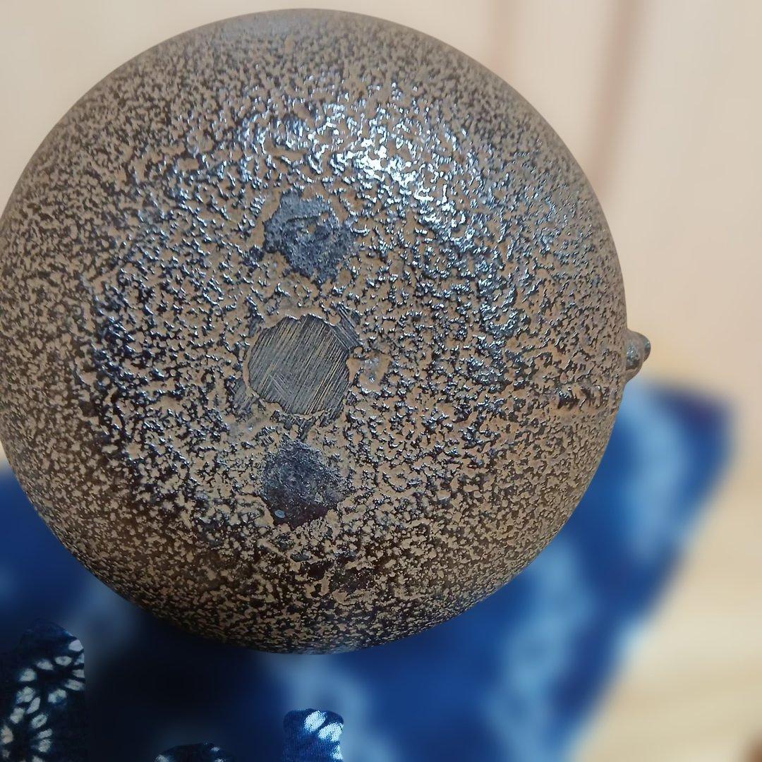 南部鉄器 鉄瓶 照光堂 柿葉絵 茶道具 年代品