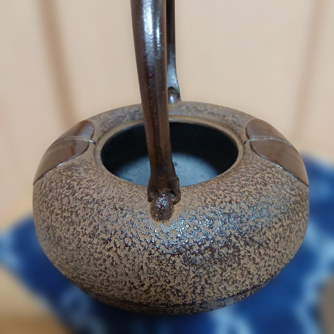 南部鉄器 鉄瓶 照光堂 柿葉絵 茶道具 年代品
