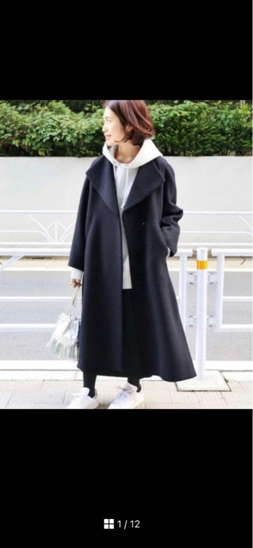 イエナ ロングスリット　ノーカラーコート