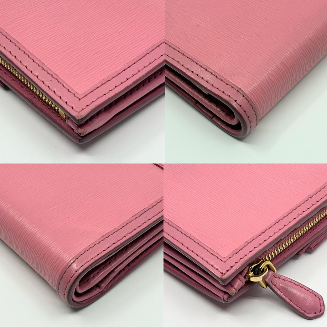 PRADA プラダ サフィアーノ 三つ折り財布 ピンク A1360A3
