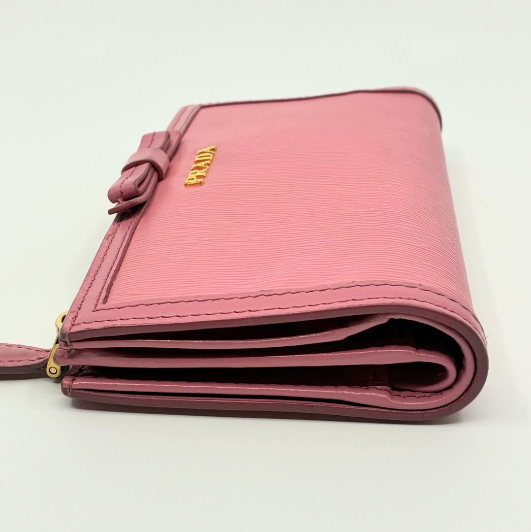 PRADA プラダ サフィアーノ 三つ折り財布 ピンク A1360A3