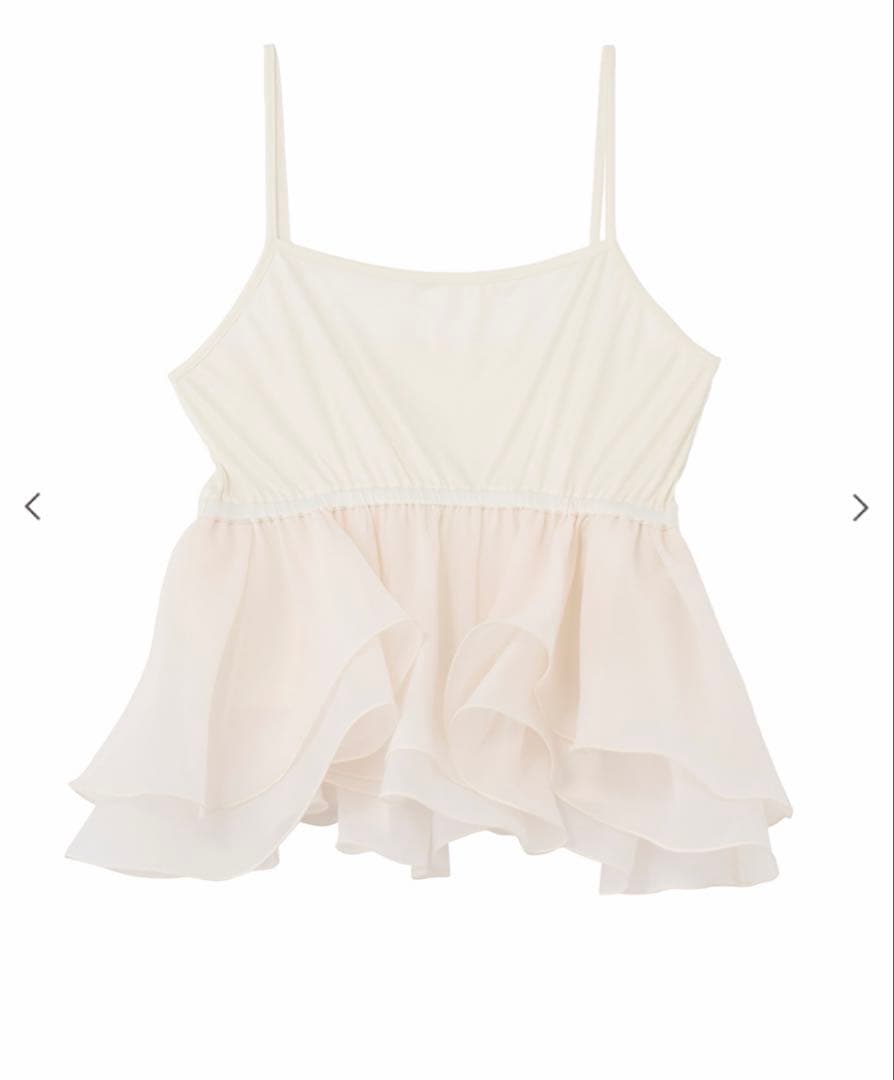 COCODEAL ペプラムブラウス×パフスリーブニットセット　アイボリー