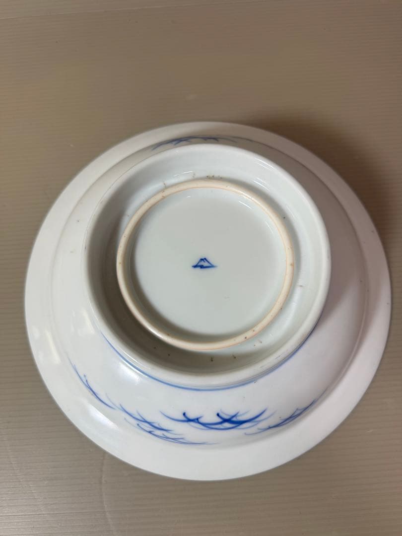 2809 深川製磁　染錦富士山　鉢　時代物