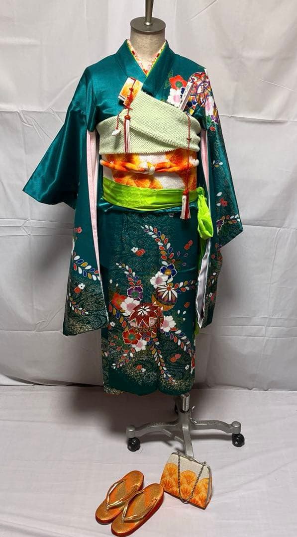 7上　七五三　舞台衣装　お雛様　女の子　着物　7歳　１2点セット