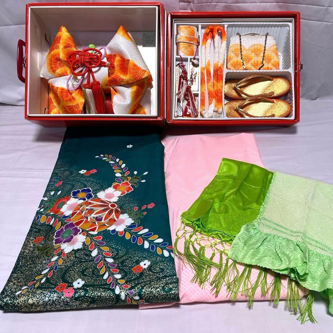 7上　七五三　舞台衣装　お雛様　女の子　着物　7歳　１2点セット