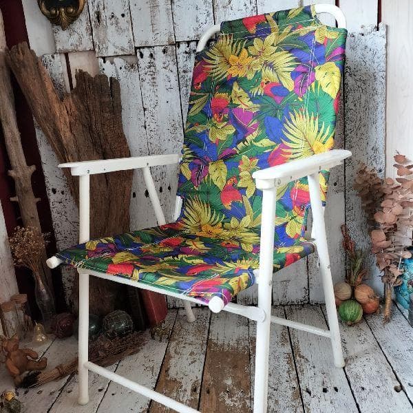 ヴィンテージ ポストモダン ビーチチェア 折り畳み チェア ローンチェア 椅子