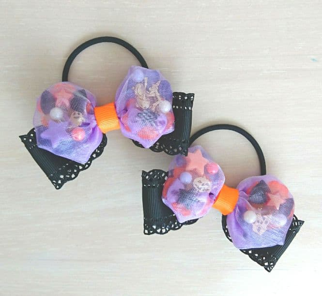 オーガンジーリボンヘアゴム ハロウィンパーティー